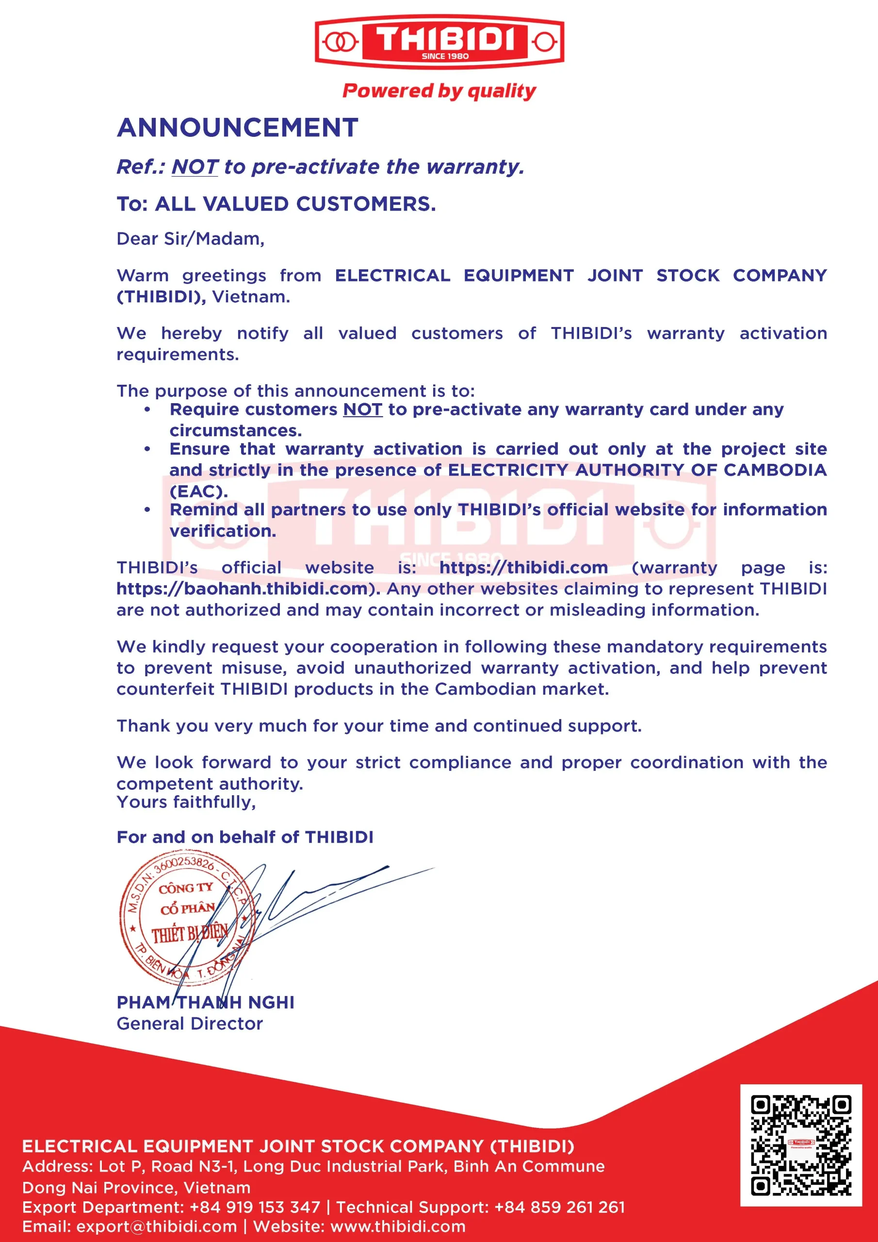 ANNOUNCEMENT ON REQUIREMENTS FOR ACTIVATING THIBIDI WARRANTY CARDS IN CAMBODIA ANNOUNCEMENT ON REQUIREMENTS FOR ACTIVATING THIBIDI TRANSFORMER WARRANTY CARDS IN CAMBODIA scaled