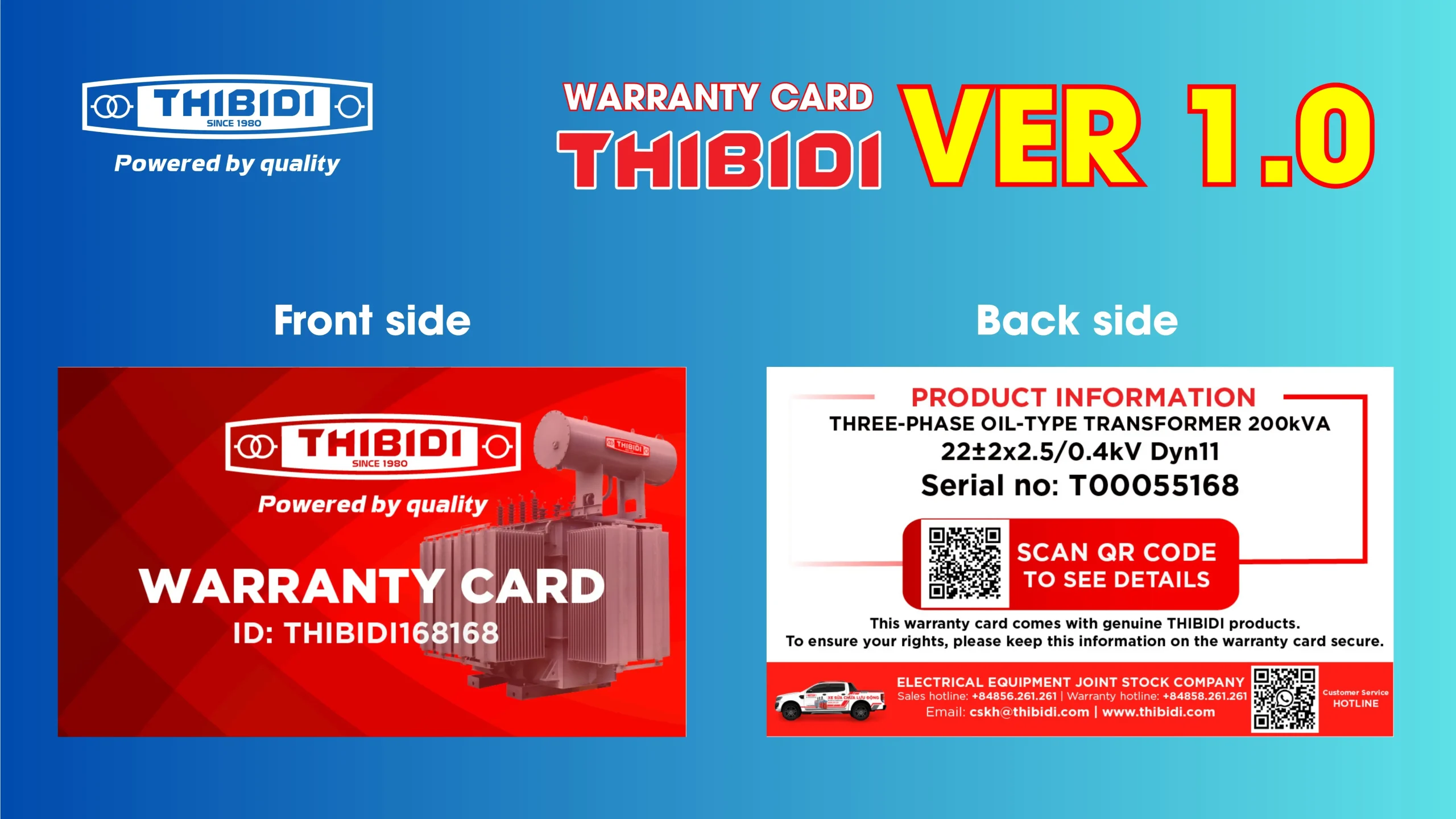HƯỚNG DẪN TRA CỨU THÔNG TIN MÁY BIẾN ÁP CHÍNH HÃNG THIBIDI TRÊN WEBSITE The bao hanh 1.0 Tieng Anh scaled