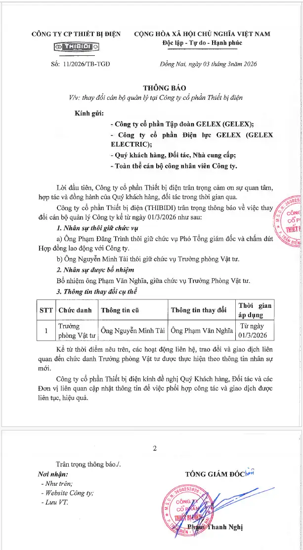 THÔNG BÁO: Thay đổi cán bộ quản lý tại Công ty cổ phần Thiết bị điện SCAN THAY DOI CAN BO QUAN LY CONG TY